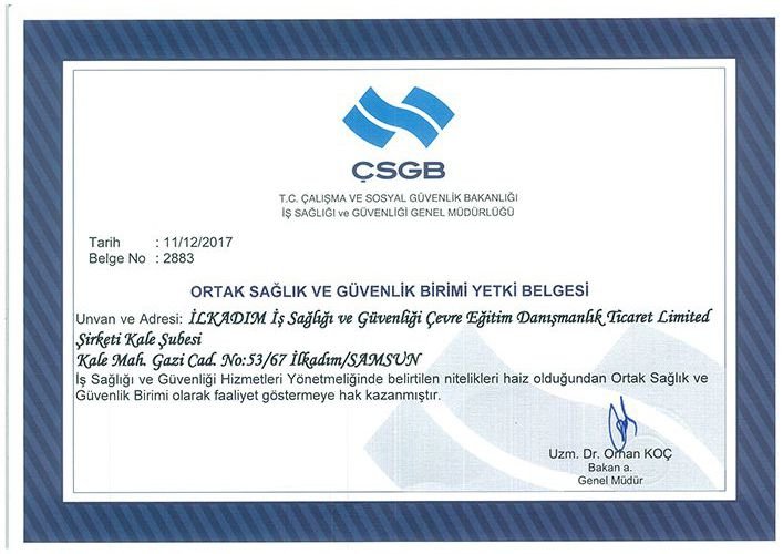 OSGB Yetki Belgesi